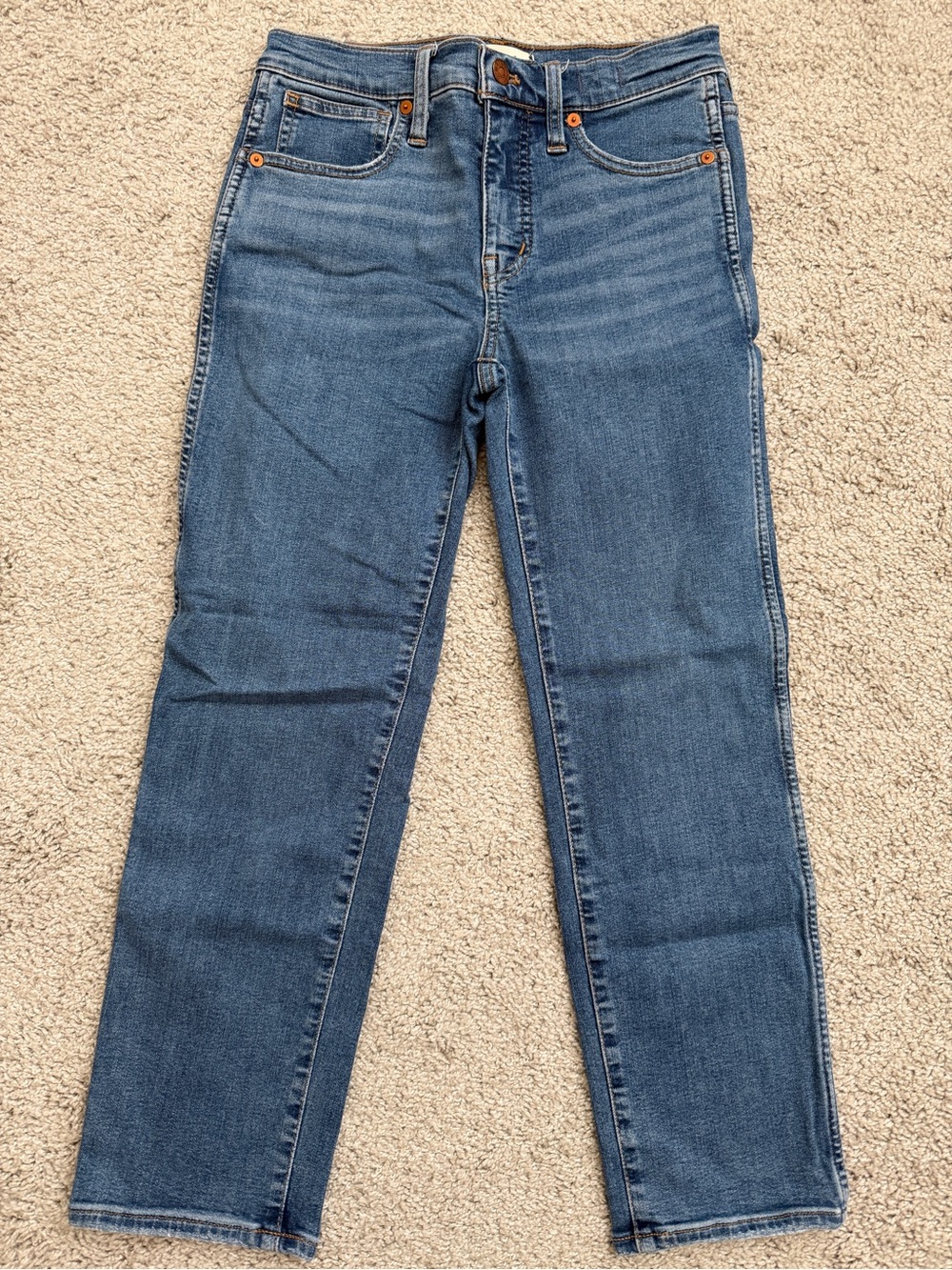Madewell Straight Leg Jeans in Medium Blue Wash